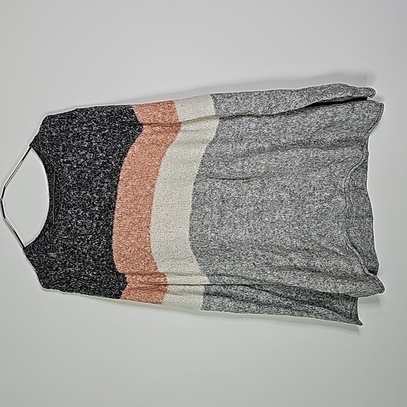 Dc jeans XL gray and pink striped sweater - Picture 1 of 6